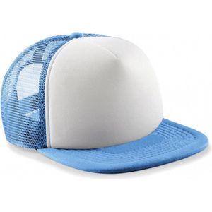 Blauw met witte vintage kinder baseball cap