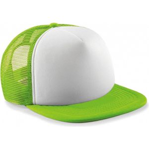 Lime met witte vintage kinder baseball cap