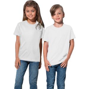 Stedman Kinder t-shirt - wit - 100 katoen 110 116