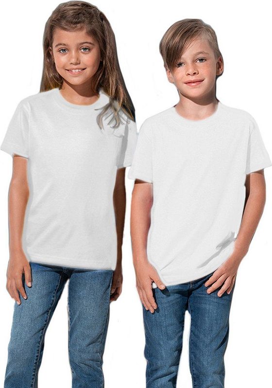 Stedman Kinder t-shirt - wit - 100 katoen 110 116