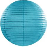 Luxe bol feest lampion - turquoise blauw - dia 25 cm - papier - Feestartikelen/versieringen