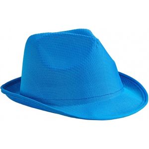 Trilby Feesthoedje Blauw Voor Volwassenen - Carnaval Party Verkleed Hoeden