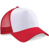 Truckers baseball caps rood/wit voor volwassenen - voordelige petjes/caps