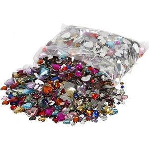Gekleurde strass stenen diamantjes hart