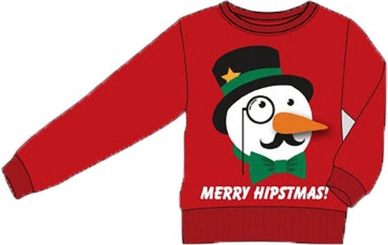 Foute Kersttrui Merry Hipstmas Rood - Maat M