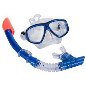 Pro snorkelset blauw voor volwassenen
