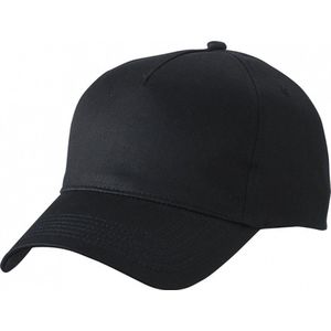 5-panel baseball petjes /caps in de kleur zwart voor volwassenen - Voordelige zwarte caps