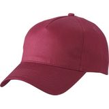 5-panel baseball petjes /caps in de kleur bordeaux rood voor volwassenen - Voordelige rode caps