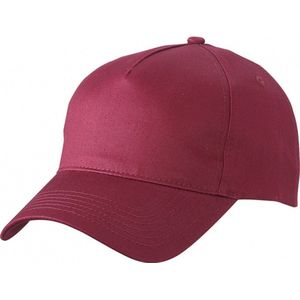 5-panel baseball petjes /caps in de kleur bordeaux rood voor volwassenen - Voordelige rode caps