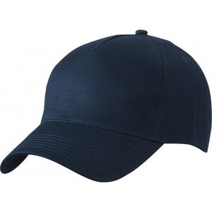 5-panel baseball petjes /caps in de kleur navy blauw voor volwassenen - Voordelige donkerblauwe caps