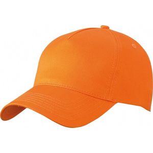 Baseball pet/cap 5 panels -  oranje - volwassenen - Voordelige caps - katoen