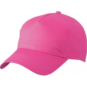 5-panel baseball petjes /caps in de kleur fuchsia roze voor volwasenen - Voordelige roze caps