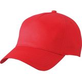 5-panel baseball petjes /caps in de kleur rood voor volwassenen - Voordelige rode caps