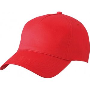 Baseball pet/cap 5 panels -  rood - volwassenen - katoen