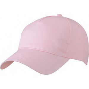 Baseball pet/cap 5 panels - lichtroze - volwassenen - Voordelige caps - katoen - klittenband sluiting