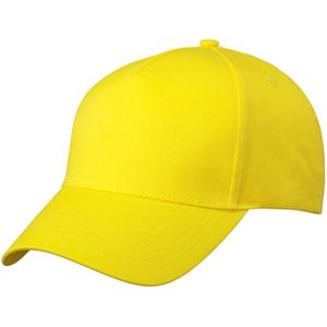 5-panel baseball petjes /caps in de kleur geel voor volwassenen - Voordelige gele caps