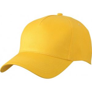 5-panel baseball petjes /caps in de kleur goud geel voor volwassenen - Voordelige gele caps