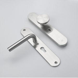MASSIEF RVS Tzunali Deurbeslag. Model MINHO SKG*** BREED T=15/5 VKTB (kerntrek) PC55  BUITEN KNOP OVIDIO; BINNEN KRUK ANADIA