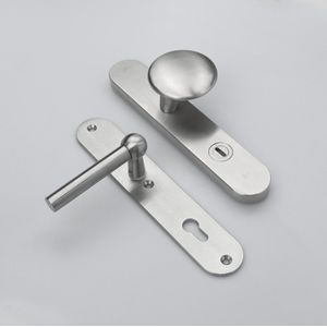 MASSIEF RVS Tzunali Deurbeslag. Model MINHO SKG*** BREED T=15/5 VKTB (kerntrek) PC92 BUITEN KNOP GUARDA; BINNEN KRUK LONDEN