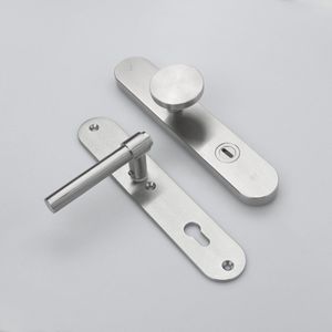 MASSIEF RVS Tzunali Deurbeslag. Model MINHO SKG*** BREED T=15/5 VKTB (kerntrek) PC92 BUITEN KNOP TORRES VK; BINNEN KRUK PARIJS