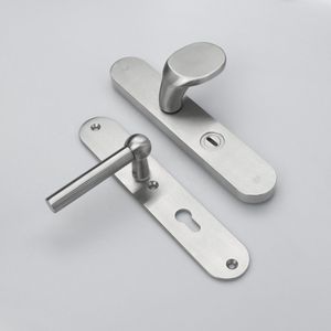 MASSIEF RVS Tzunali Deurbeslag. Model MINHO SKG*** BREED T=15/5 VKTB (kerntrek) PC72  BUITEN KNOP NELAS; BINNEN KRUK LONDEN