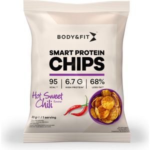 Body & Fit Smart Chips - Proteïne Chips - Minder vet - Eiwitrijk - 1 box (12 zakjes) - Hot Sweet Chili