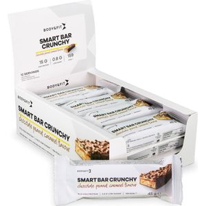 Body & Fit Smart Bars Crunchy Proteine Repen Chocolate, Peanut, Caramel Protein Bar 12 eiwitrepen (1)