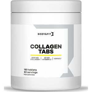 Body & Fit Collagen Tabs - Supplement voor Haar, Huid en Nagels - Collageen Tabletten met Vitamine C - 180 stuks