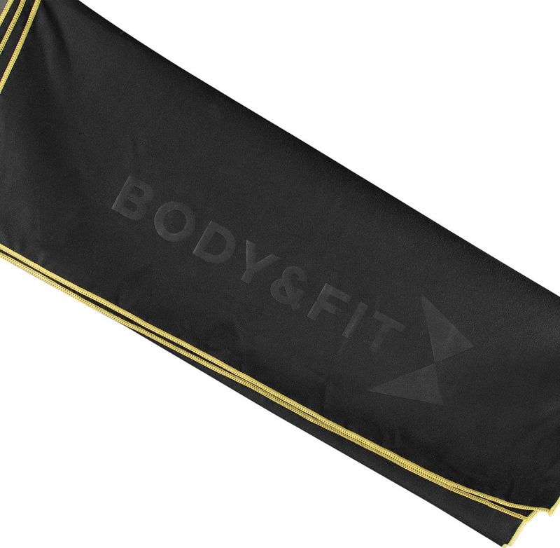 Body & Fit - Mircovezel Handdoek - Zwart - Sporthanddoek - 66 x 180 cm