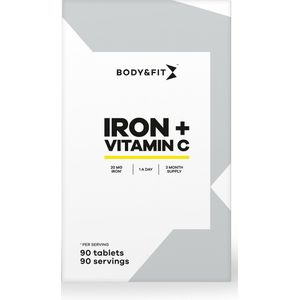 Body & Fit Iron + Vitamin C - Supplement - Vitamine C + Ijzer Tabletten - 90 Stuks