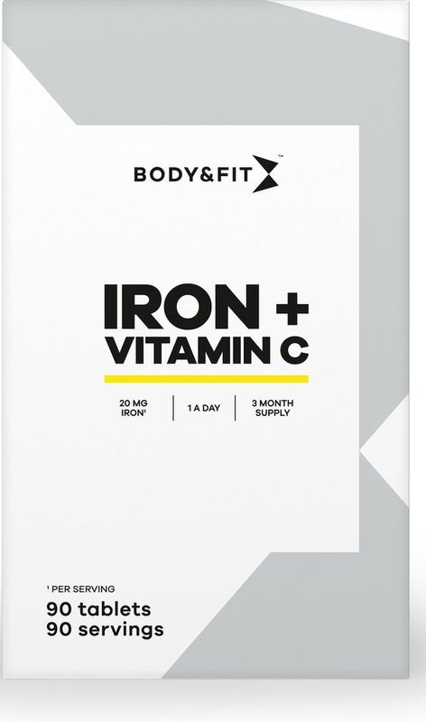 Body & Fit Iron + Vitamin C - Supplement - Vitamine C + Ijzer Tabletten - 90 Stuks