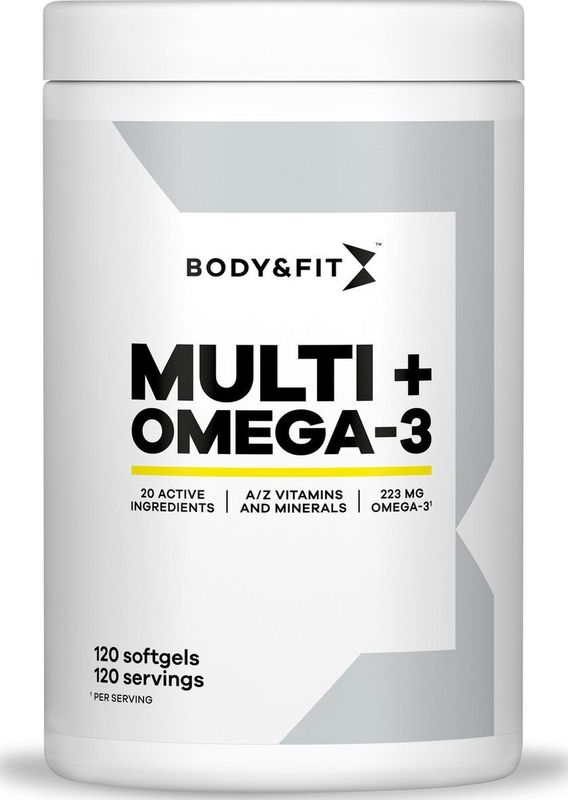 Body & Fit Multi + Omega 3 - Complete Multivitamine - Vitamine / Mineralen / Omega 3 - 120 Capsules (4 maanden)