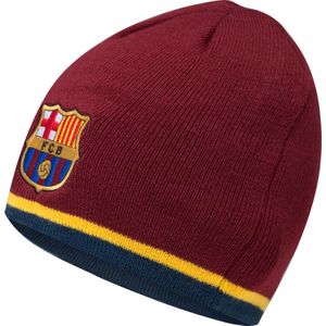 Spot On Gifts - FC Barcelona Gebreide Beanie Muts (Rood)