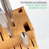 Messenblok zonder Messen - Houten Messenhouder van Coninx - Rubberhout Licht - Messenopberger