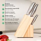 Messenblok zonder Messen - Houten Messenhouder van Coninx - Rubberhout Licht - Messenopberger