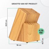 Messenblok zonder Messen - Houten Messenhouder van Coninx - Rubberhout Licht - Messenopberger