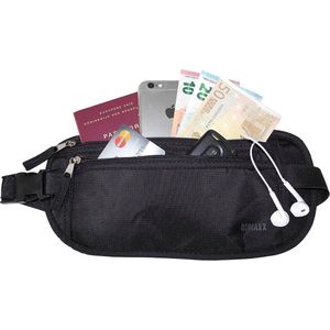 Heuptasje Zwart - Moneybelt  - Geldriem / Geldbuidel - Reisportemonnee voor een veilige reis