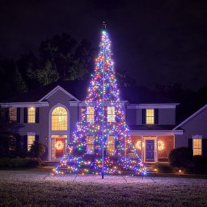 Fairybell LED Buiten Kerstboom voor in de vlaggenmast - 6 meter - 1200LEDs - Multi colour