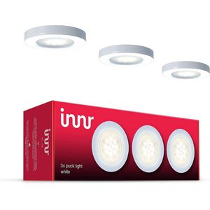 Innr Zigbee Puck Light bassisset | 2700K | Werk met Philips Hue | 3W | 3 stuks