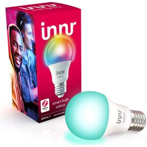 Innr Smart Lamp E27 Color - E27 Led Lamp, werkt met Philips Hue* - Slimme Verlichting met 16 Miljoen Kleuren en alle Wittinten - Zigbee Lamp - Dimbaar