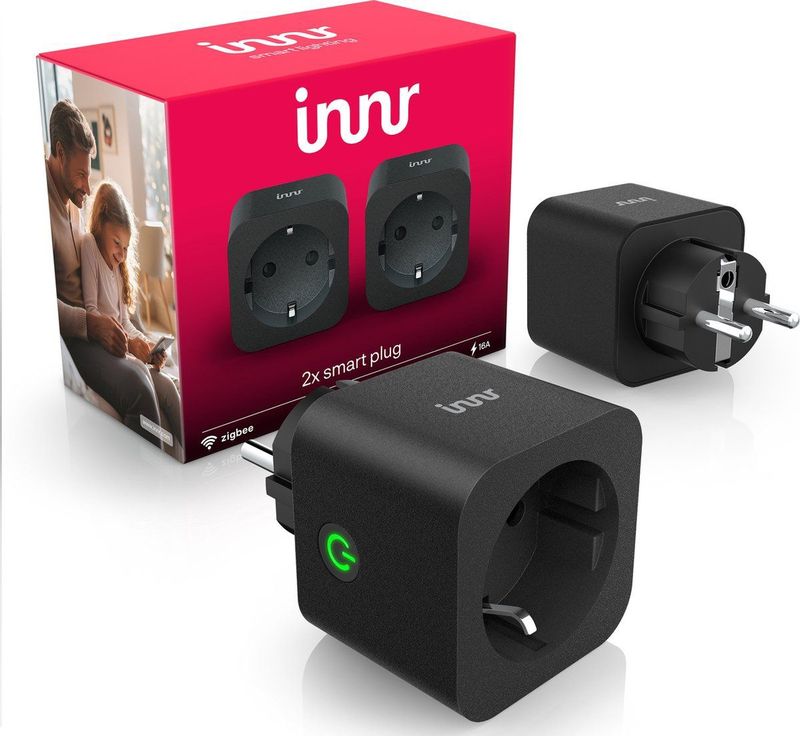 Innr - Slimme Stekker - Zwart - Zigbee - Smart Plug met Energieteller - 2 Stuks