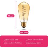 Smart E27 LED Filament Lamp - Dimbaar - 620 Lumen - Warm Wit tot Daglichtwit