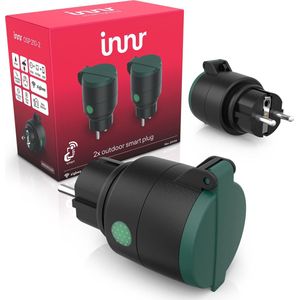 Innr Slimme Stekker Buiten - Werkt met Hue* - Zigbee Outdoor Plug - Smart Plug voor Buitenverlichting - Google Home en Alexa - IP44 Spatwaterdicht - 2 pack