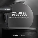 Max Pro - Xperience Föhn - Professionele Haar Styling Tool - Kleur: Zwart - Materiaal: Rubber