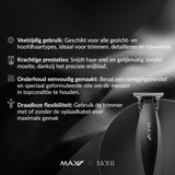 Max Pro - Precision Trimmer - Tondeuse Mannen - Verzorgingsset Mannen - Met 5 Opzetkammen - Zwart
