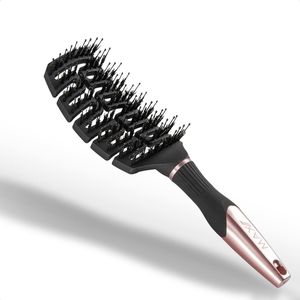 Max Pro - Haarborstel Antiklit - Roségoud - Ontwarborstel - Nylon/Zwijnenharen Pinnen