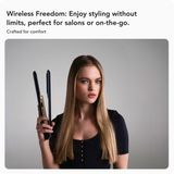 Max Pro Aurum Draadloze Stijltang - Oplaadbaar - Verwarmt tot 220˚C - Zwart en Goud