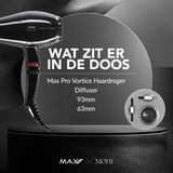 Max Pro - Vortice Föhn - Zwart - ION Technologie - 2600W
