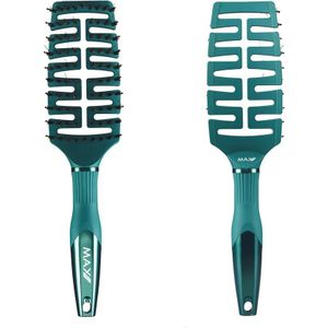 Max Pro - Haarborstel Antiklit - Ontwarborstel - Zwijnenharen Borstel - Nylon/Zwijnenharen Pinnen - Altijd Groen Elegantie