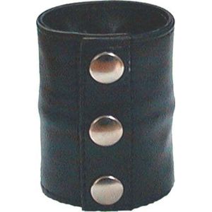 Leren Polsband met Rits - Zwart